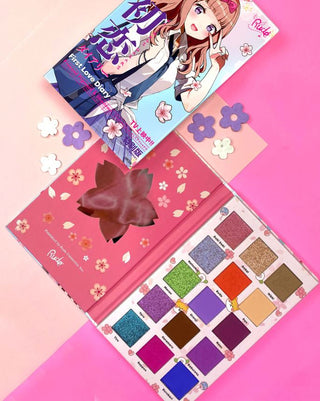 Rude Cosmetics Manga Collection Pressed Pigments & Shadows Palette - First Love Diary