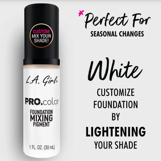 L.A. Girl PRO.color toninio pagrindo maišomasis pigmentas – White, 30 ml